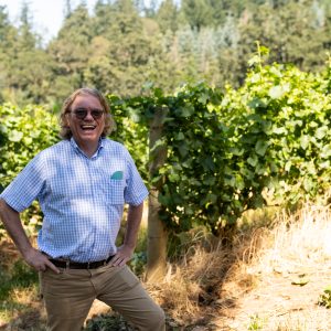 Ernst Loosen in a vineyard.